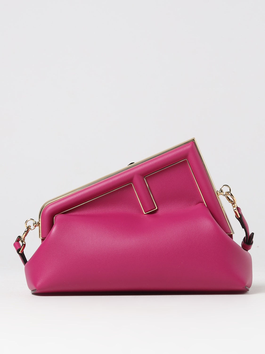 FENDI: First clutch in nappa leather - Fuchsia  Fendi handbag 8BP137ABVE  online at