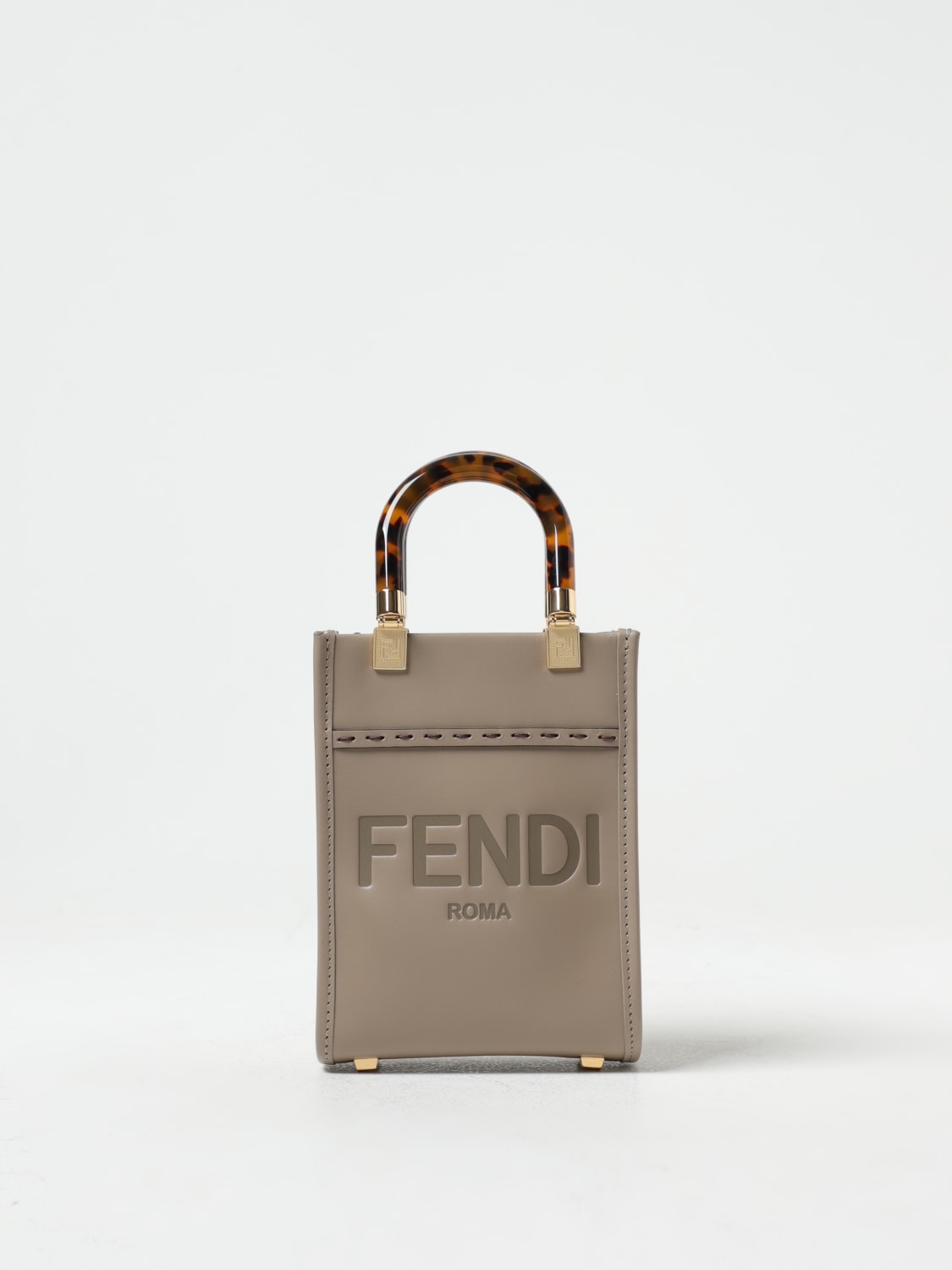 Fendi - Women's Mini Sunshine Shopper Bag Tote - Gray - Leather