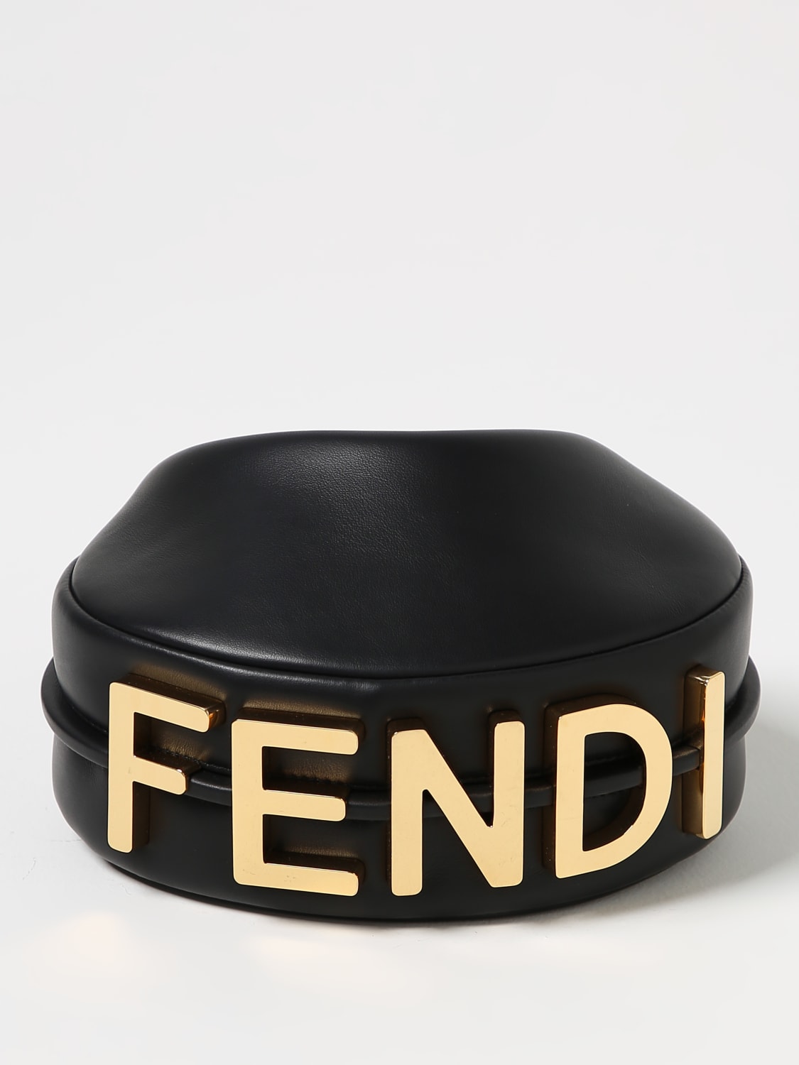 FENDI: bag in leather with logo - Black