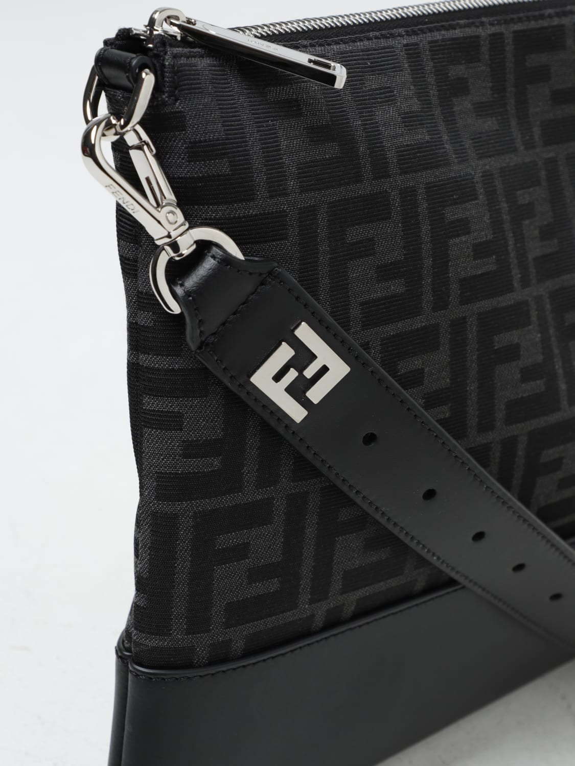 Fendi FF Leather Pouch Bag