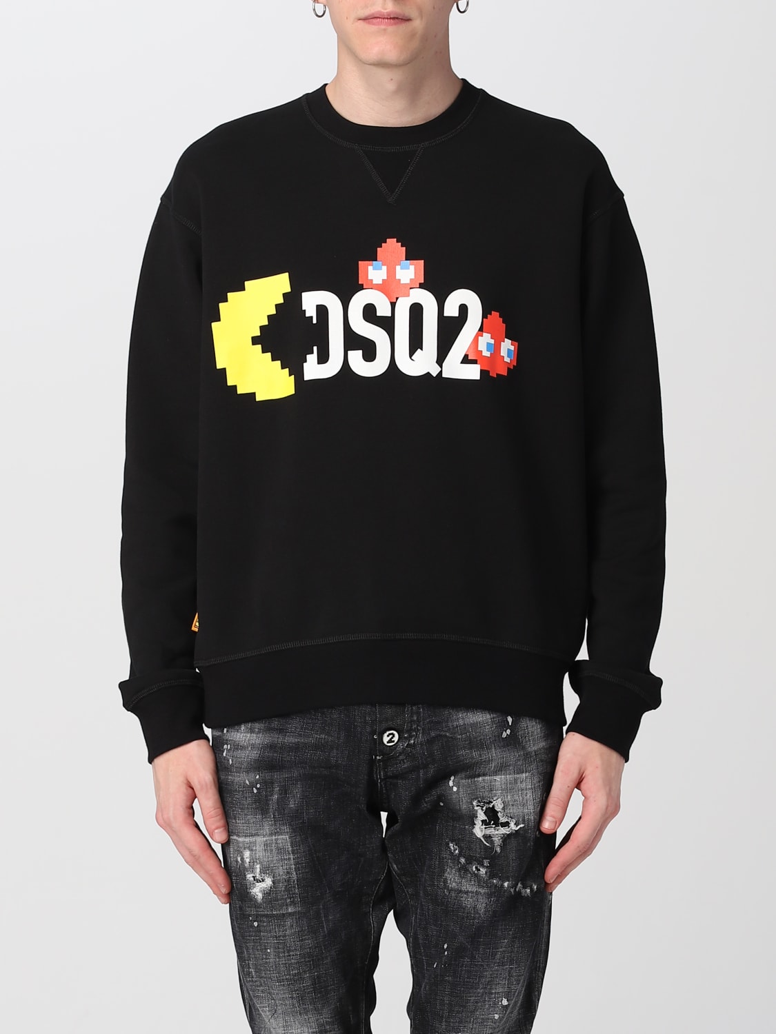 DSQUARED2: Pac-Man™ x cotton sweatshirt - Black | Dsquared2