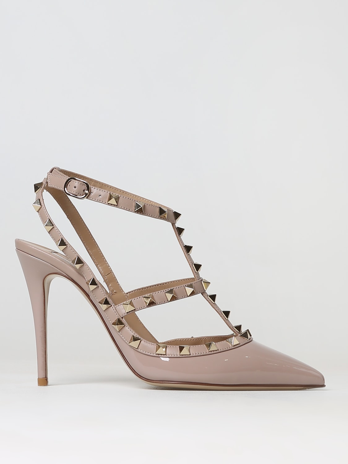 VALENTINO Rockstud pumps in patent leather - Blush Pink | Valentino Garavani high heel 3W2S0393VNW online at GIGLIO.COM