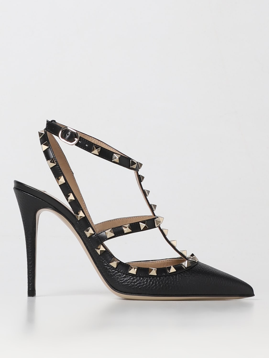 VALENTINO GARAVANI: in grained leather - Black | Valentino high heel shoes 3W2S0393VCE online at GIGLIO.COM