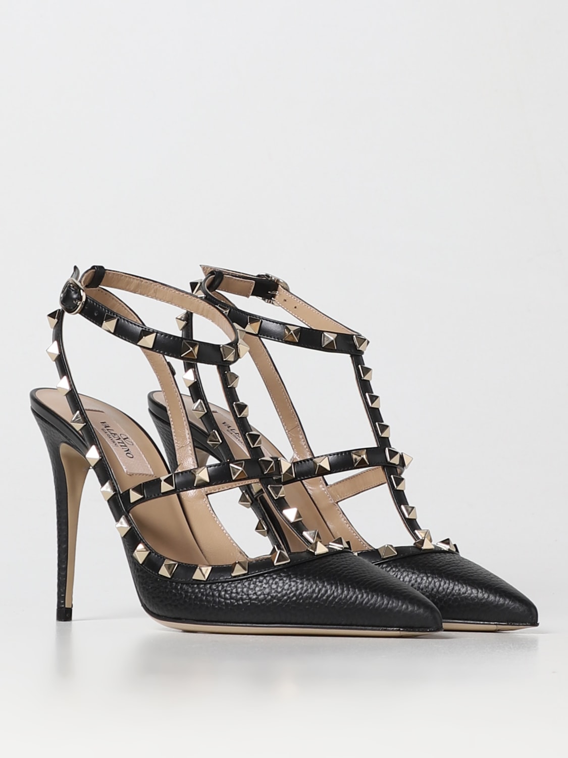 VALENTINO GARAVANI: in grained leather - Black | Valentino high heel shoes 3W2S0393VCE online at GIGLIO.COM