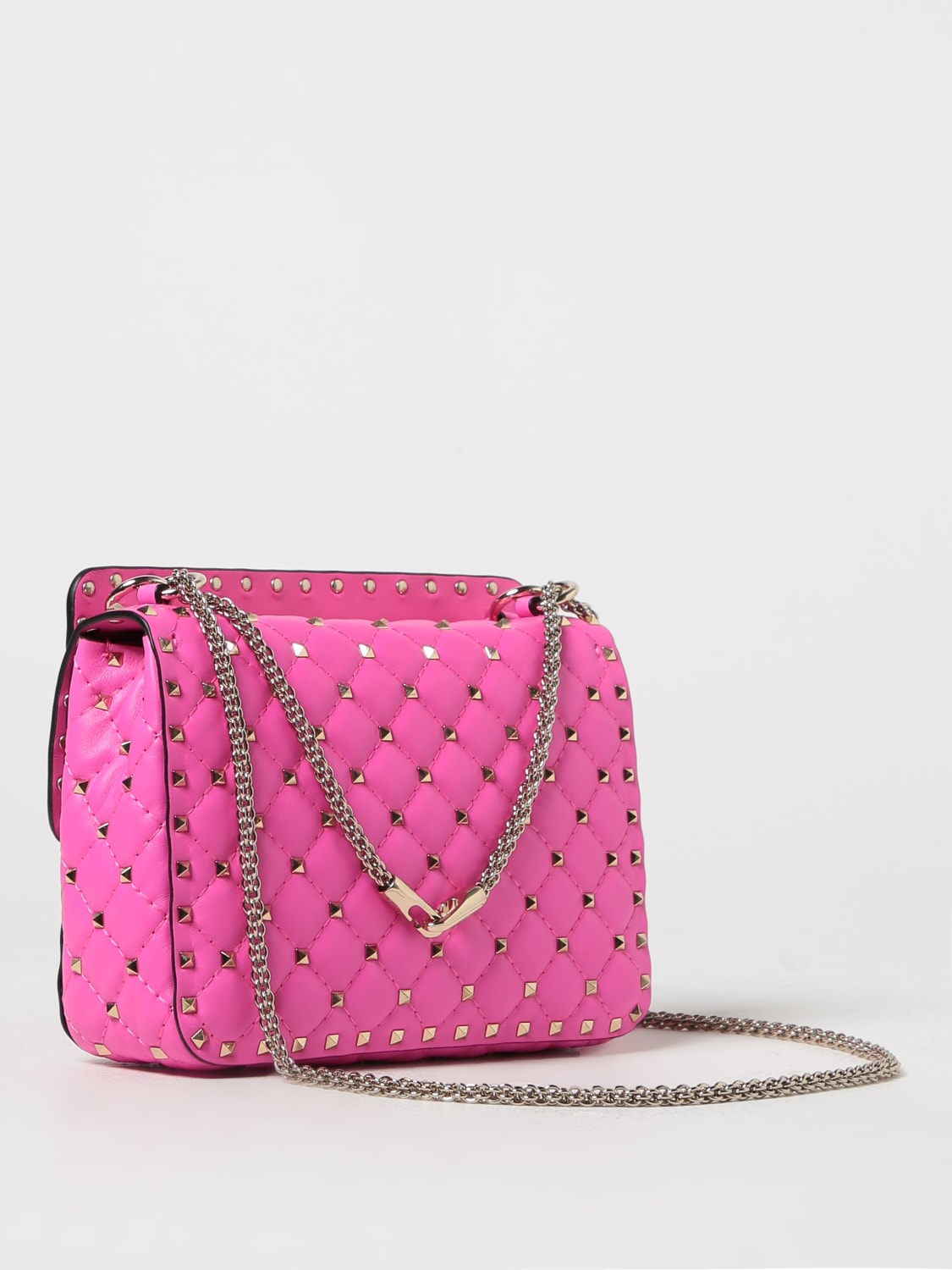 VALENTINO GARAVANI: Rockstud bag in quilted nappa leather - Pink