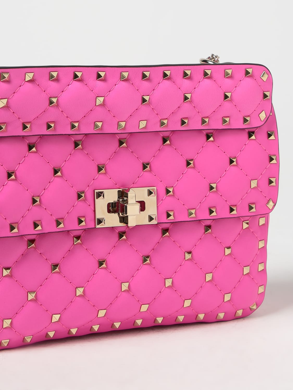 Rockstud spike leather handbag Valentino Garavani Pink in Leather