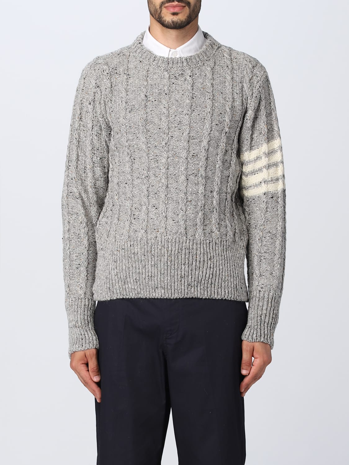 THOM BROWNE: sweater for man - Grey | Thom Browne sweater MKA469BY1506 ...