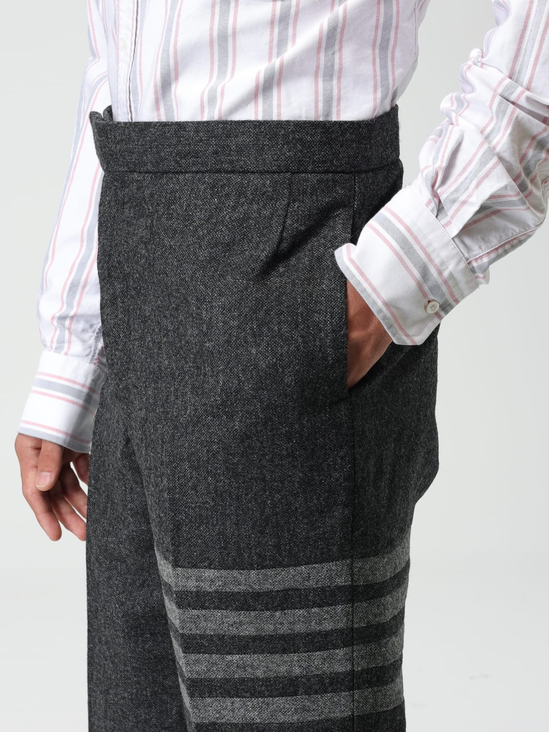 THOM BROWNE: pants for man - Charcoal | Thom Browne pants MTC213A05385 ...