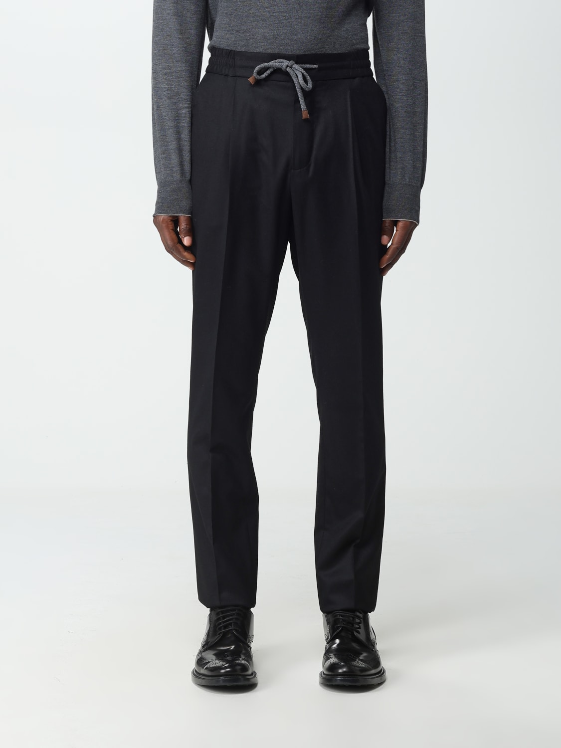 BRUNELLO CUCINELLI: pants for man - Black | Brunello Cucinelli pants ...