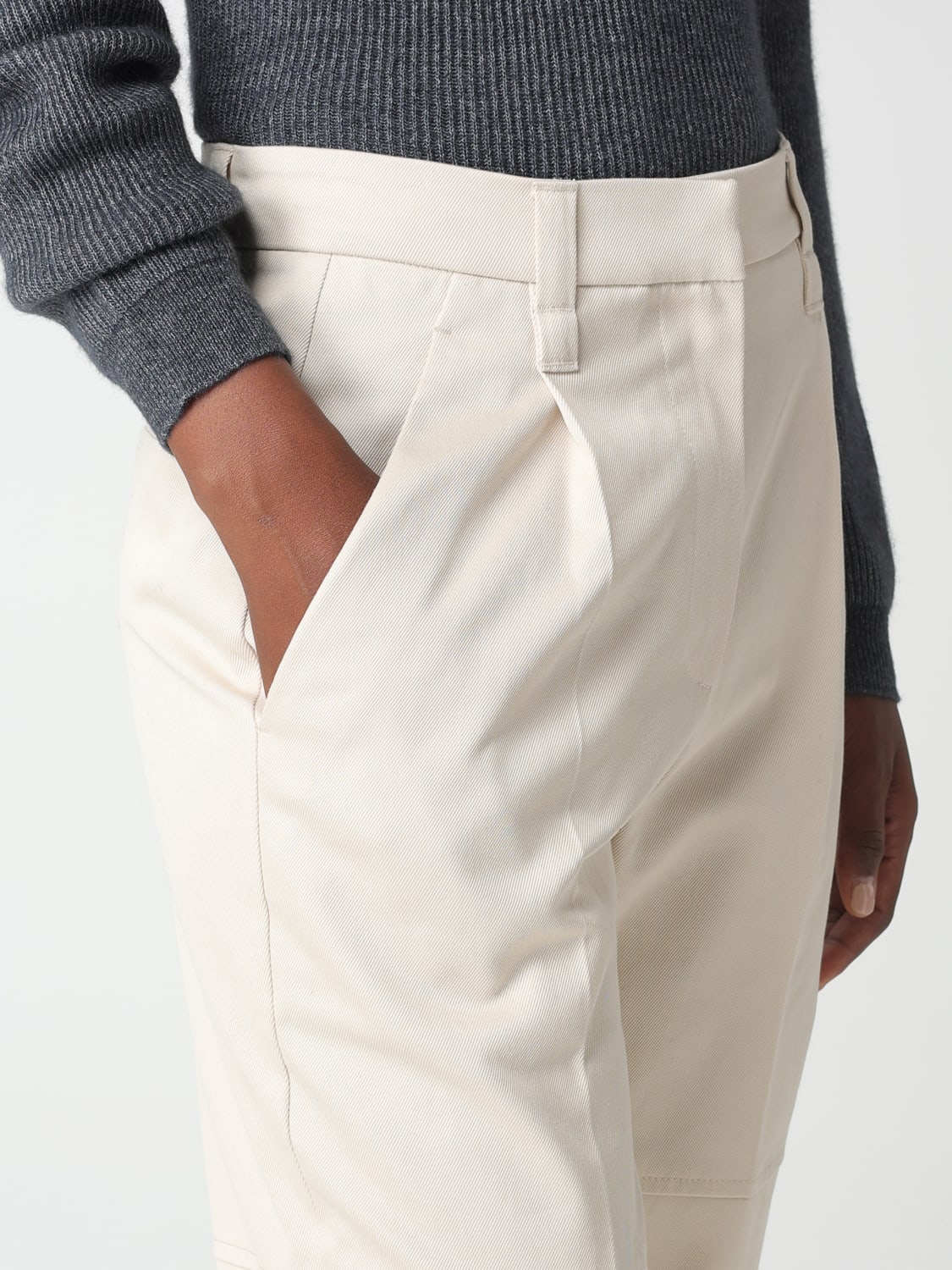 BRUNELLO CUCINELLI: trousers for women - Yellow Cream