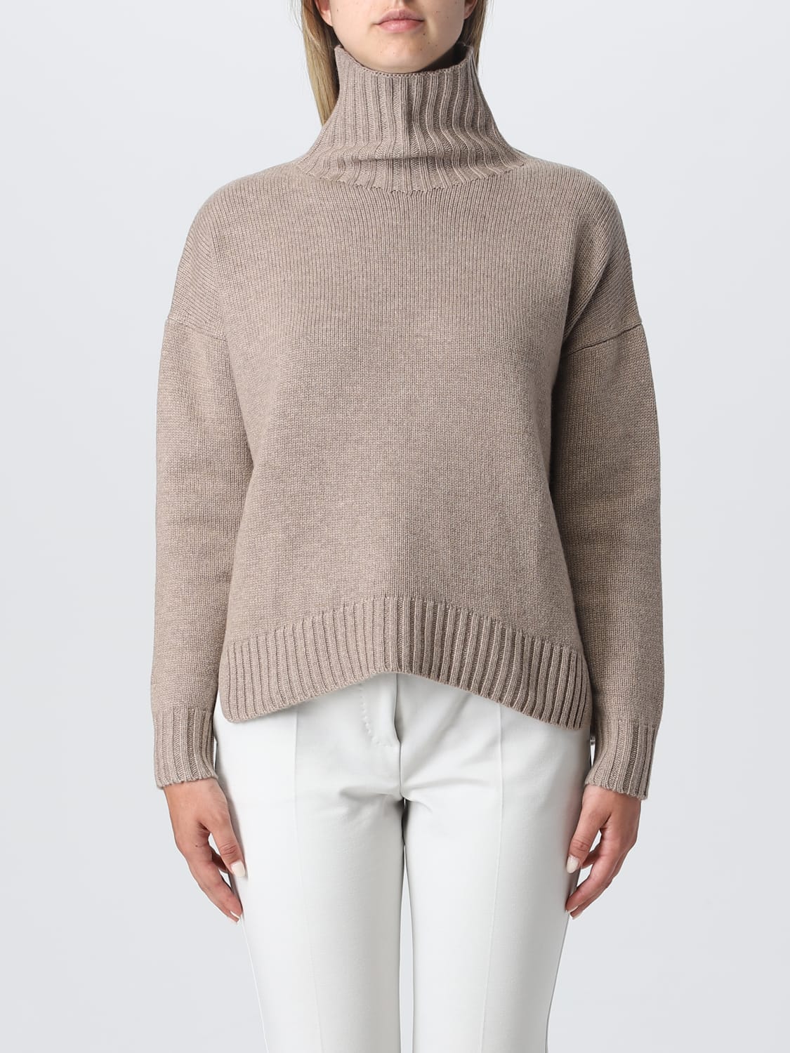 MAX MARA: sweater in wool and cashmere blend - Natural | Max Mara ...