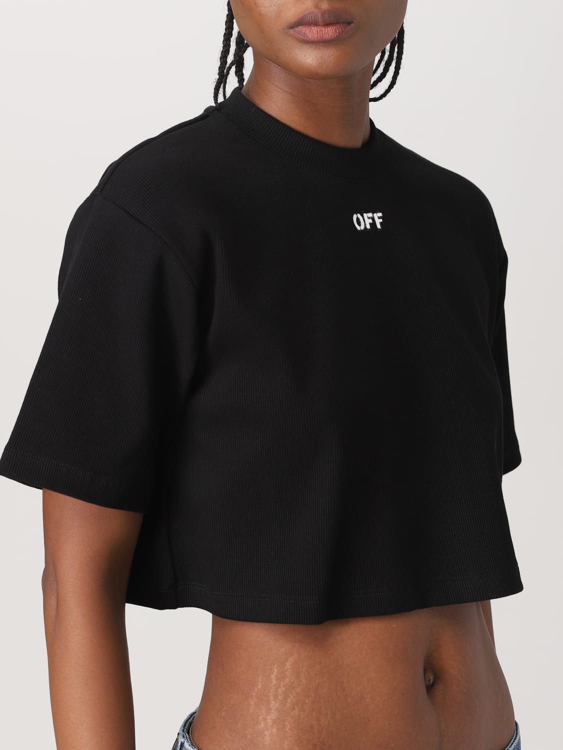 OFF-WHITE: t-shirt for woman - Black | Off-White t-shirt ...