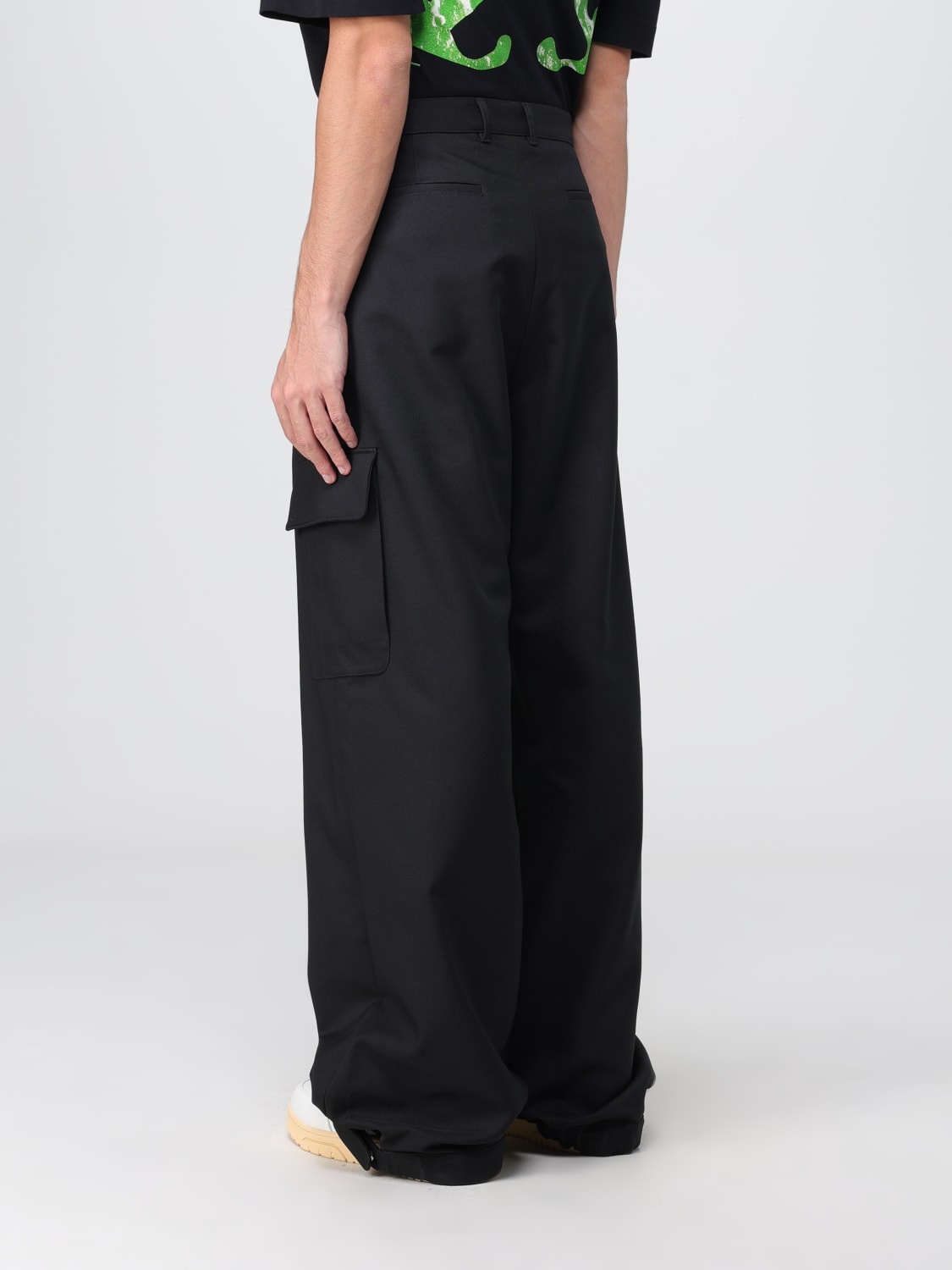 OFF-WHITE: pants for man - Black | Off-White pants OMCF037F23FAB004 ...