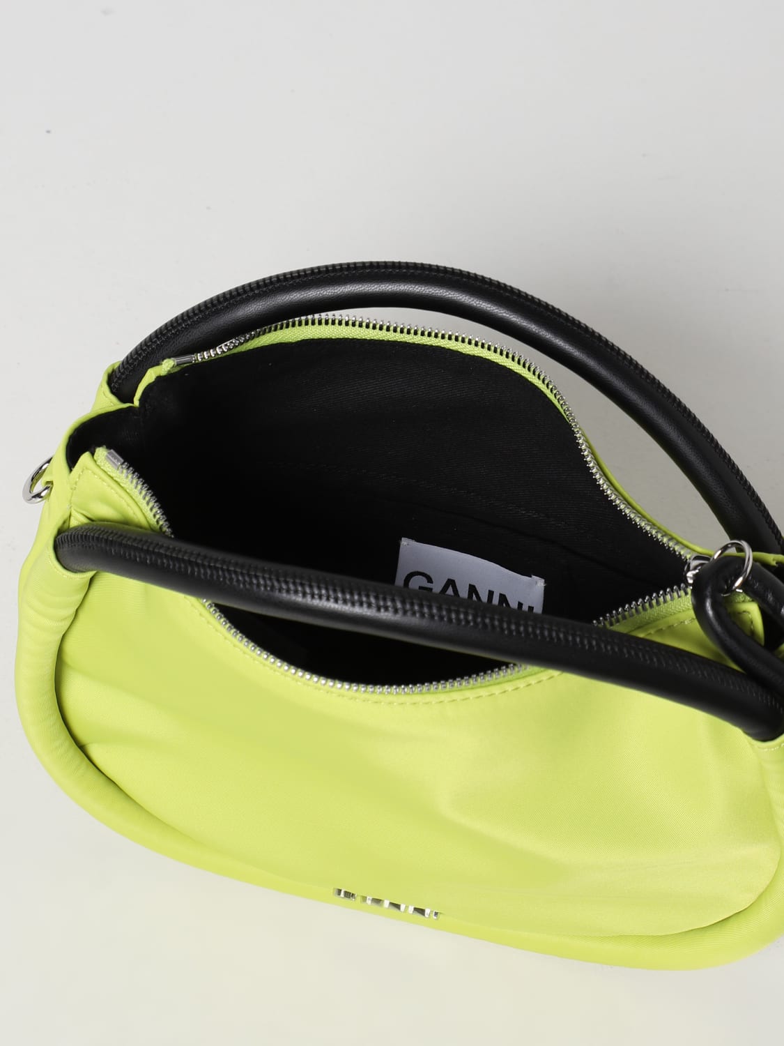 GANNI: The Knot bag in recycled nylon - Lime