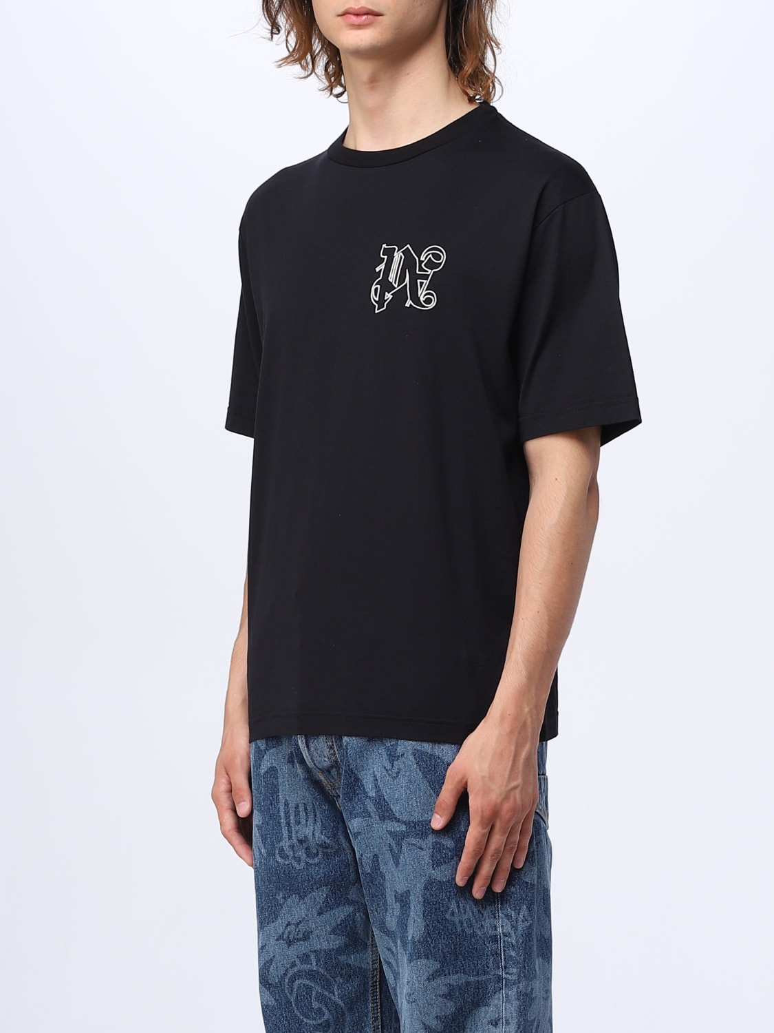 Logo Oversized Cotton T Shirt in Black - Palm Angels