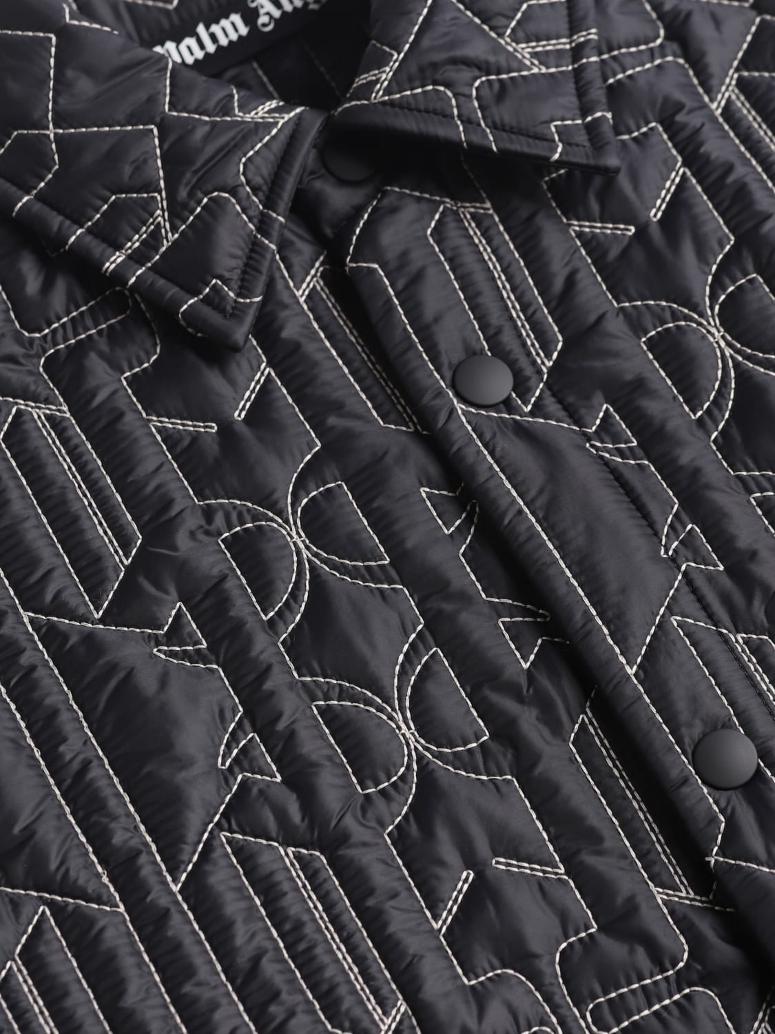 Palm Angels Monogram-quilted Shirt Jacket in Black for Men