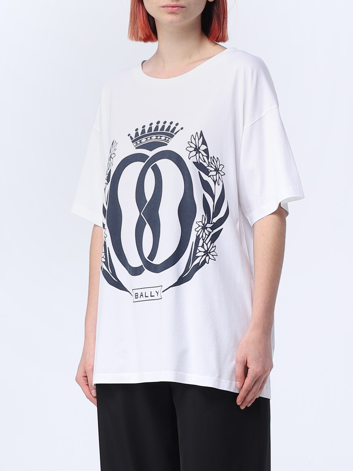 BALLY: t-shirt for woman - White | Bally t-shirt MJE03ECO018 online on ...