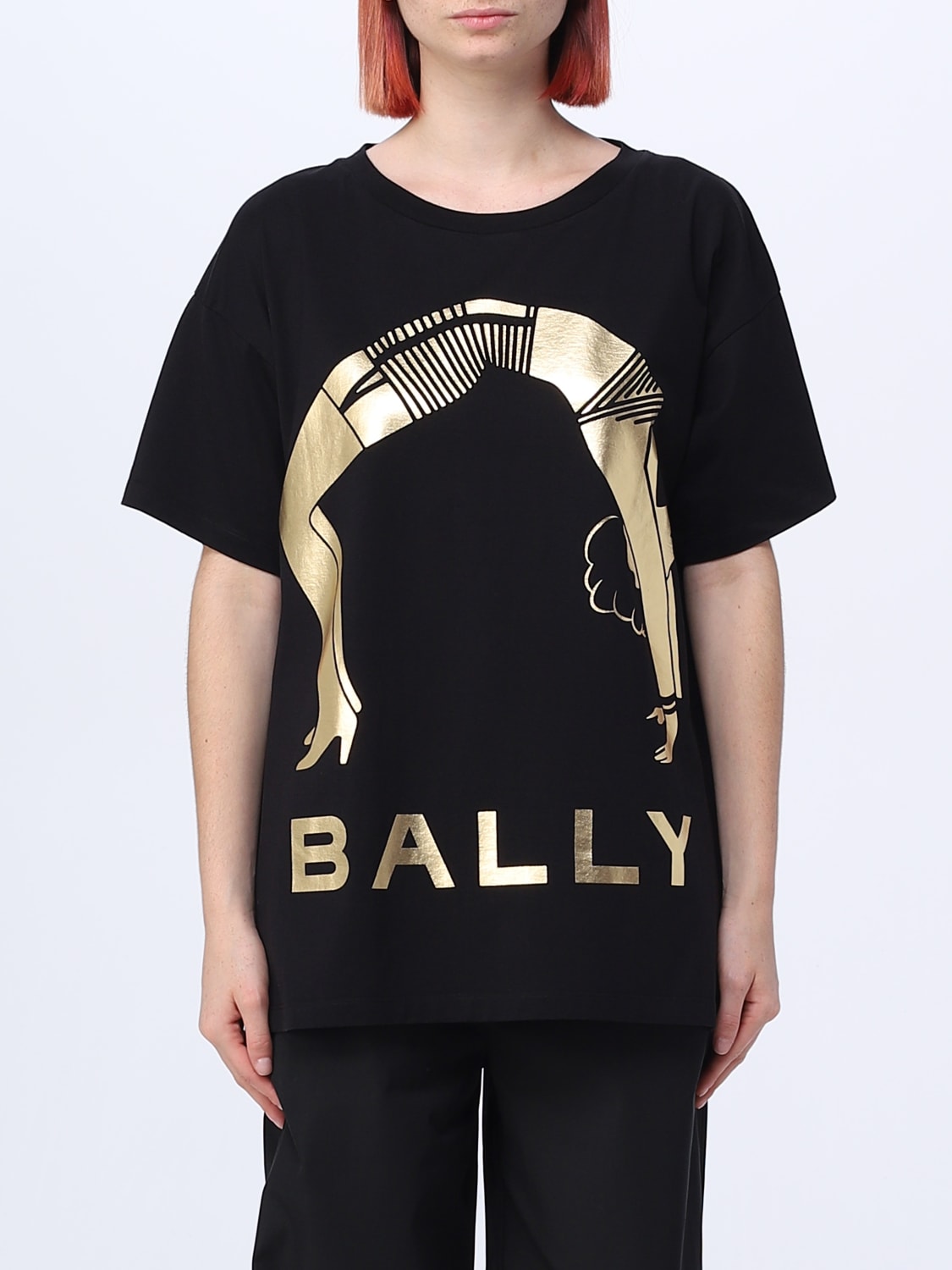 BALLY: t-shirt for woman - Black | Bally t-shirt MJE03ECO018 online at ...