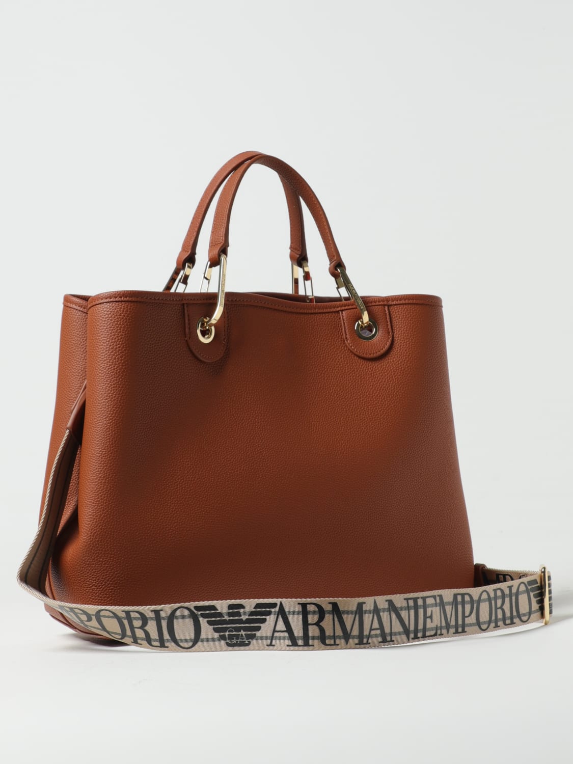 EMPORIO ARMANI: bag in grained synthetic leather - Brown  Emporio Armani  mini bag Y3H294YFO5B online at
