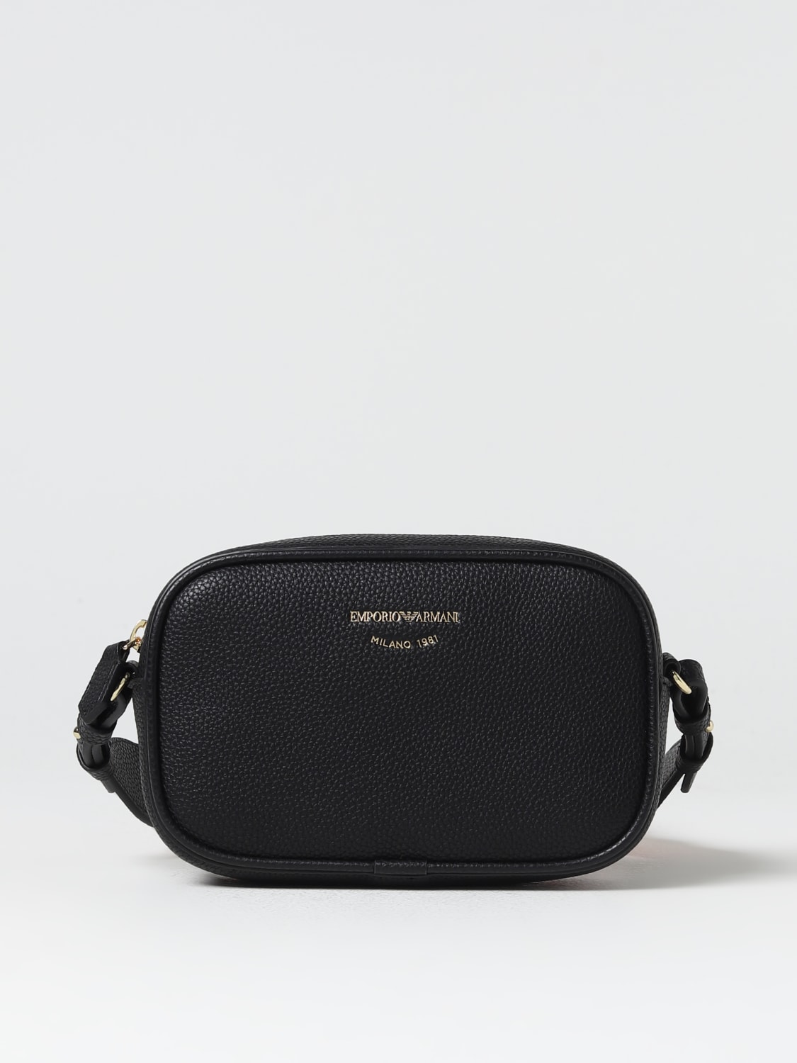Emporio Armani Leather Crossbody Bag In Black