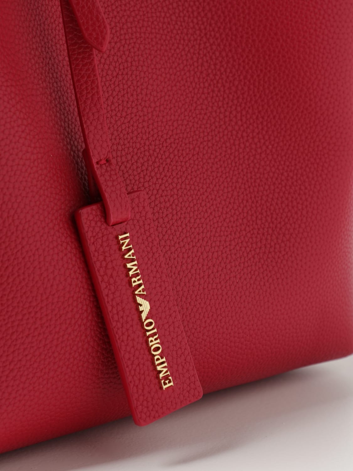 EMPORIO ARMANI: bag in grained synthetic leather - Red | Emporio Armani ...