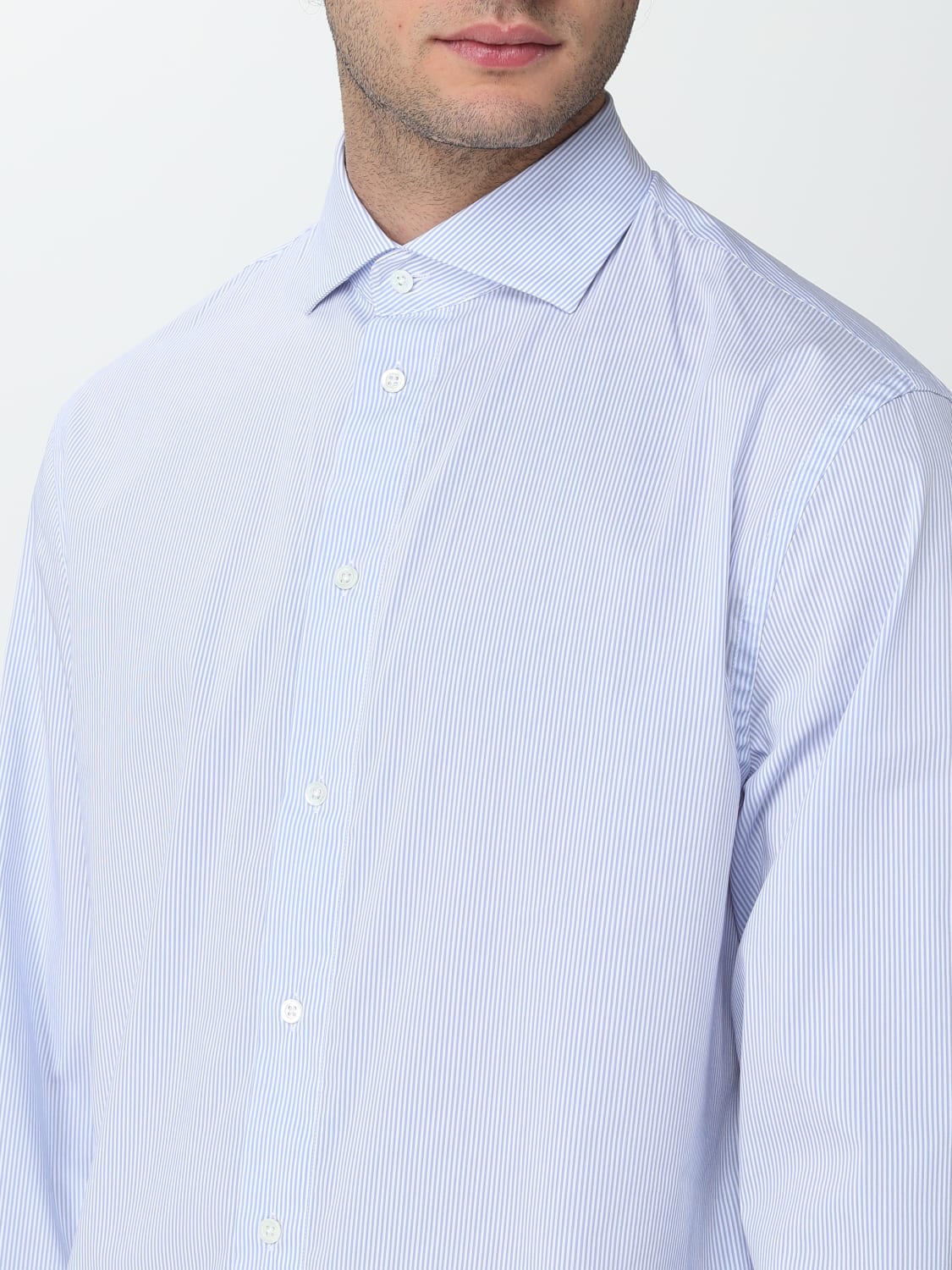EMPORIO ARMANI: Рубашка для него - Небесно-Голубой