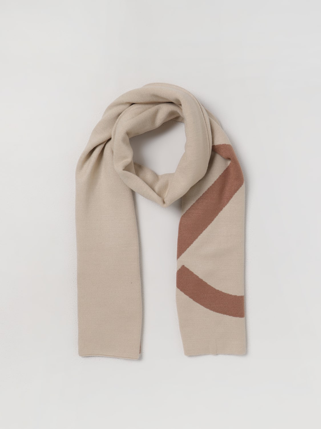 Twinset modal scarf with all-over logo for women Fuchsia/Camel