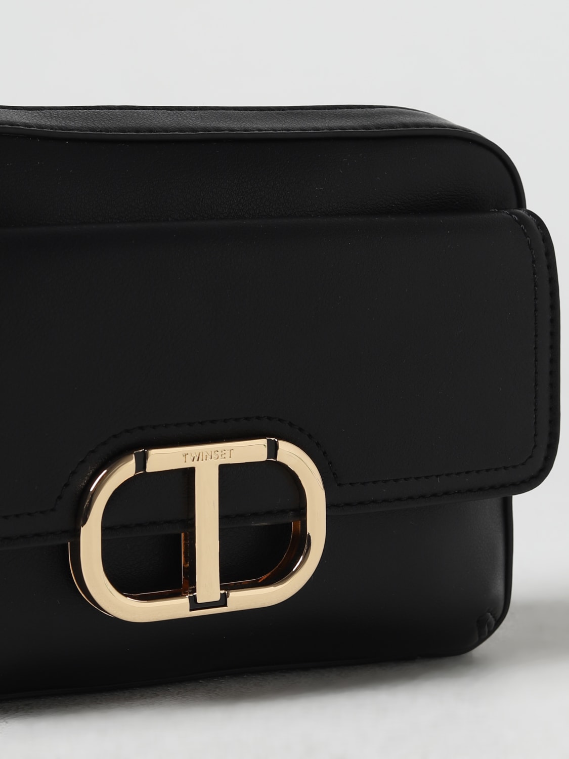 Twinset Logo-lettering Crossbody Bag in Black