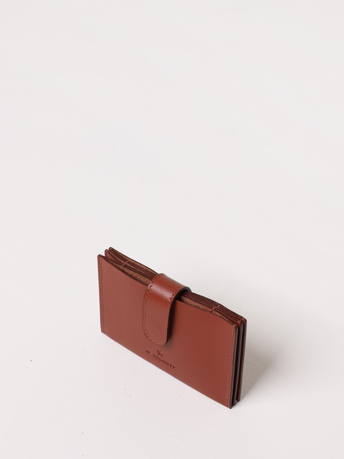 IL BISONTE: credit card holder in leather - Leather | Il Bisonte
