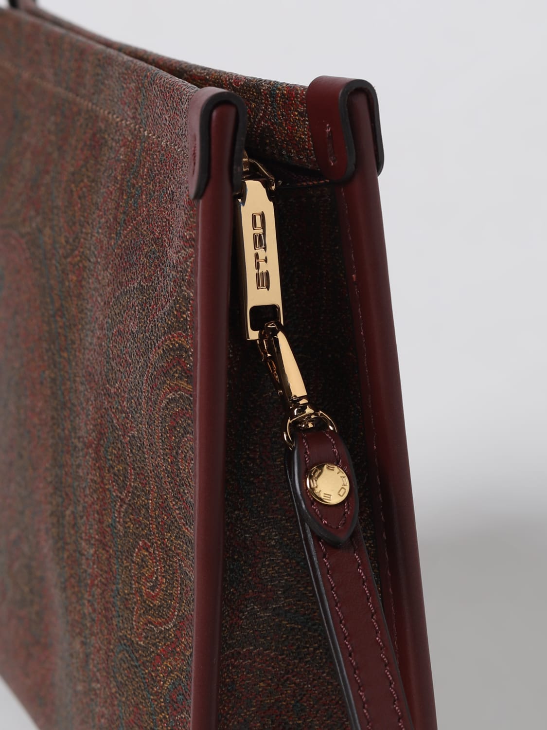 logo-detail zipped clutch bag, ETRO