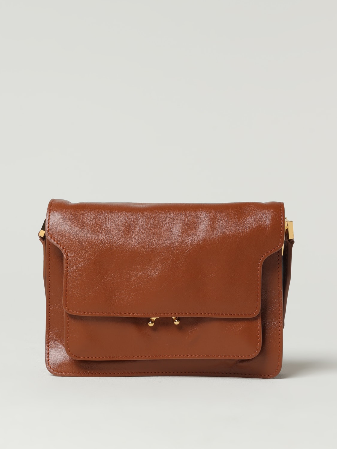 Trunk Soft E W Leather Shoulder Bag in Brown - Marni