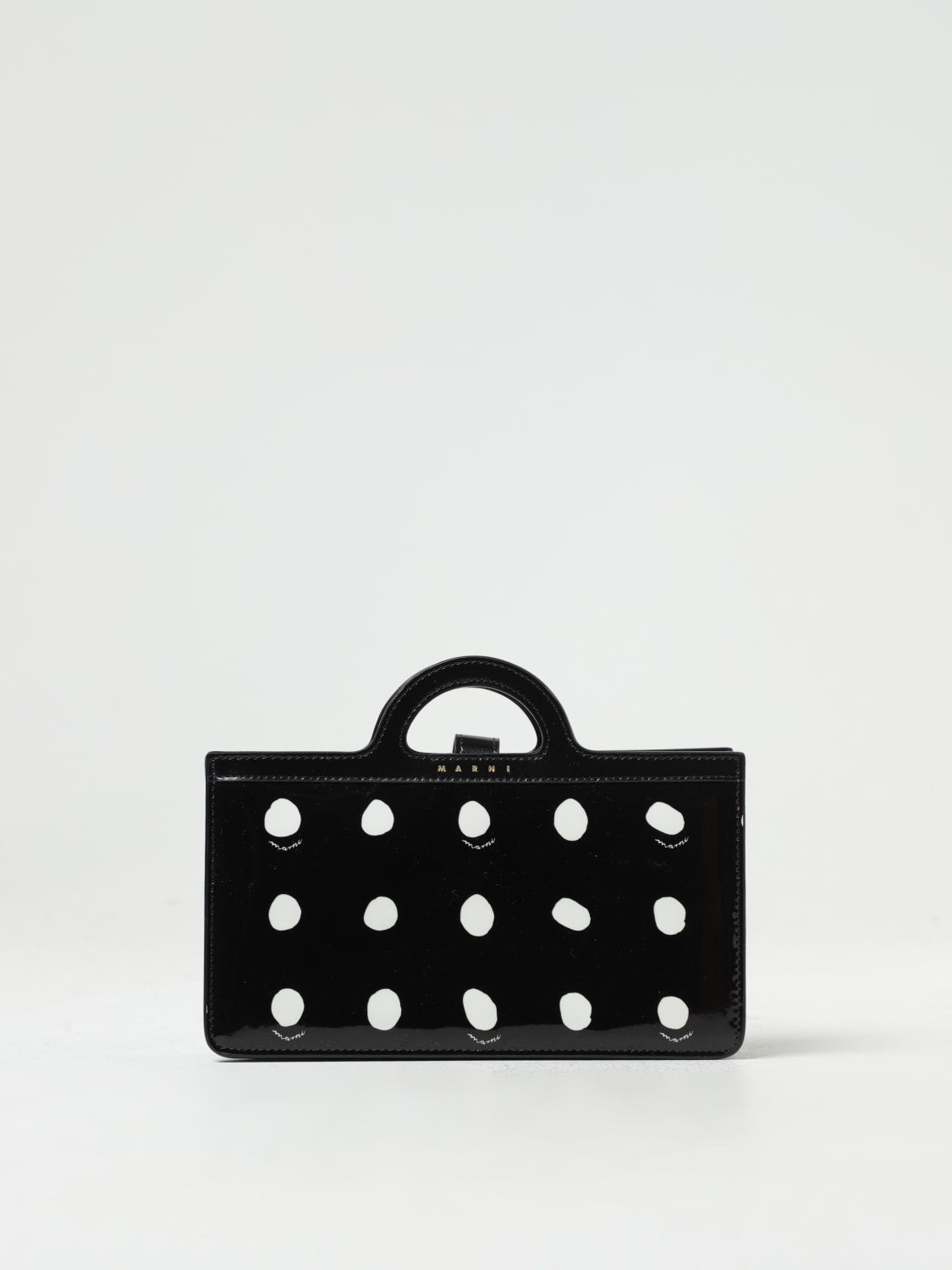 MARNI: Tropicalia wallet bag in patent leather with all-over polka