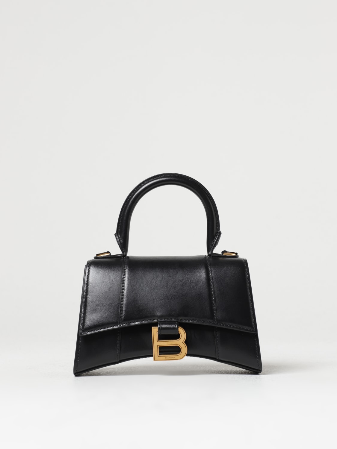BALENCIAGA: Hourglass XS bag in leather - Black | Balenciaga mini bag ...
