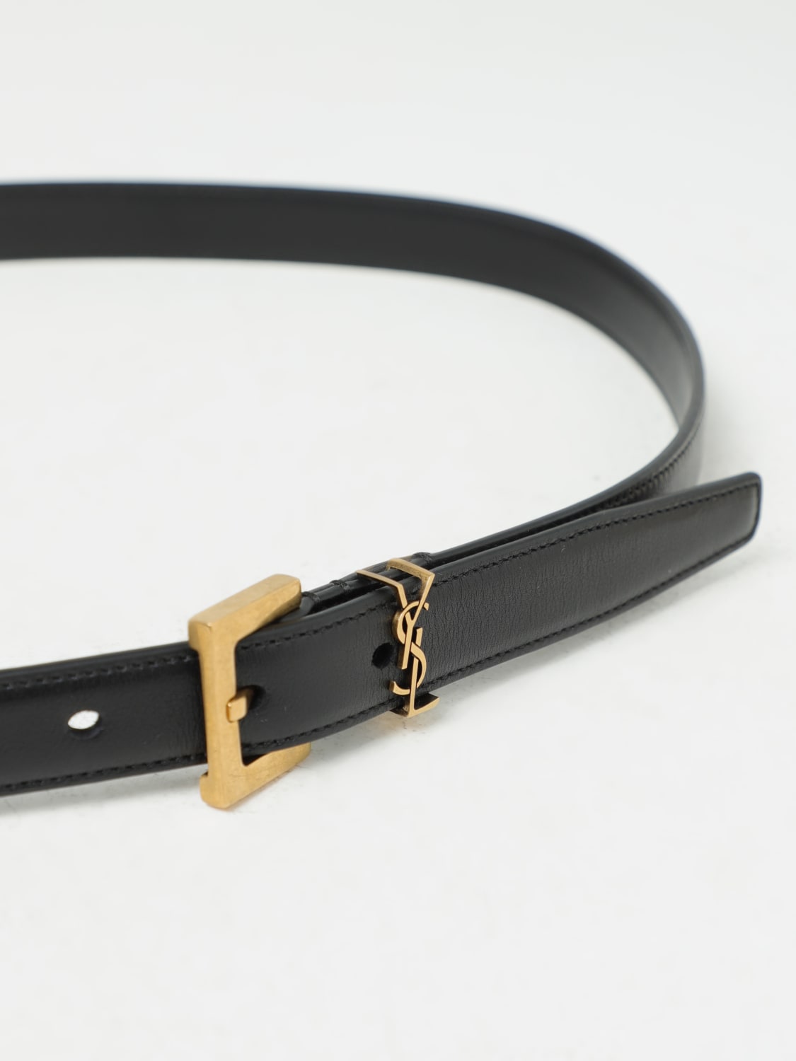 Saint Laurent Women's Monogram Leather Belt