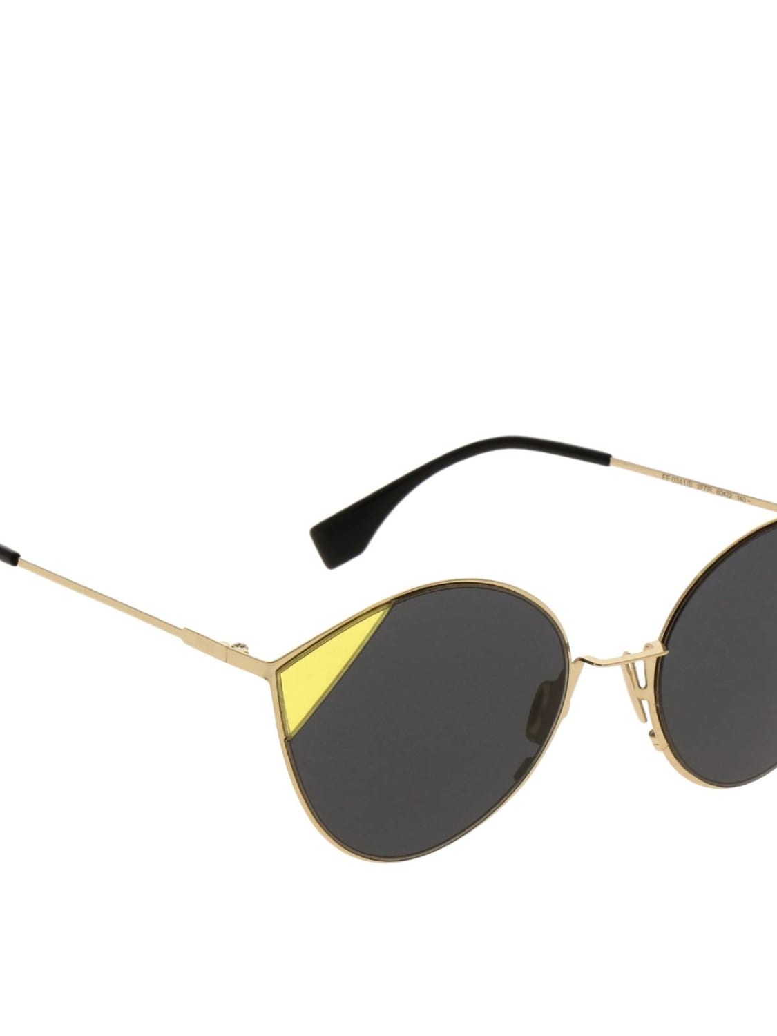 Солнцезащитные очки Fendi: Солнцезащитные очки FF 0341/S Fendi из металла и ацетата черный 2