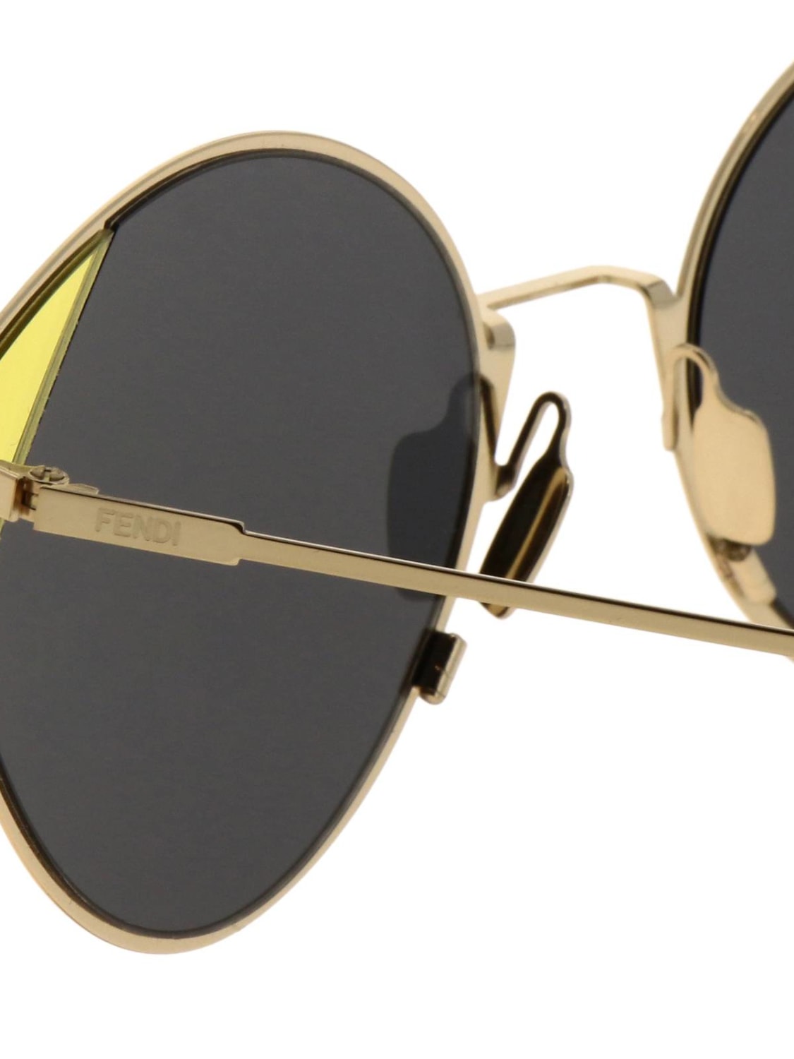 Солнцезащитные очки Fendi: Солнцезащитные очки FF 0341/S Fendi из металла и ацетата черный 2