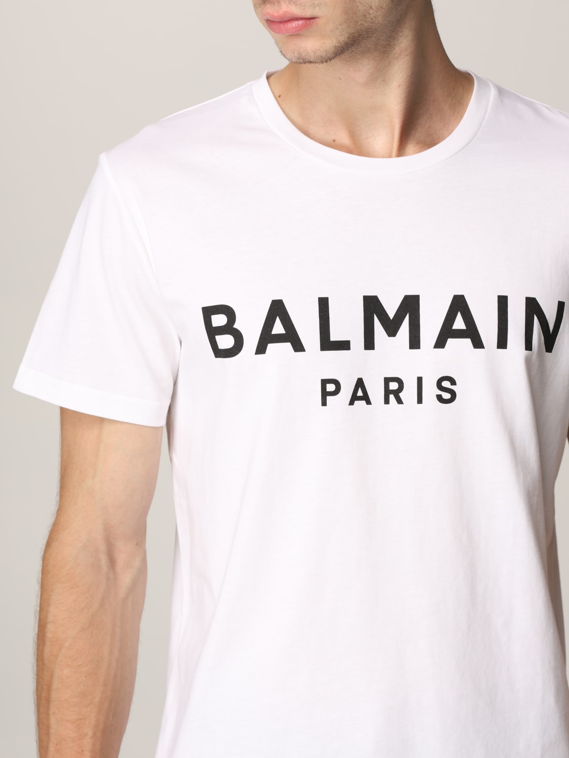 loop sløjfe fordel BALMAIN: cotton t-shirt with logo - White | Balmain t-shirt WH1EF000B114  online on GIGLIO.COM