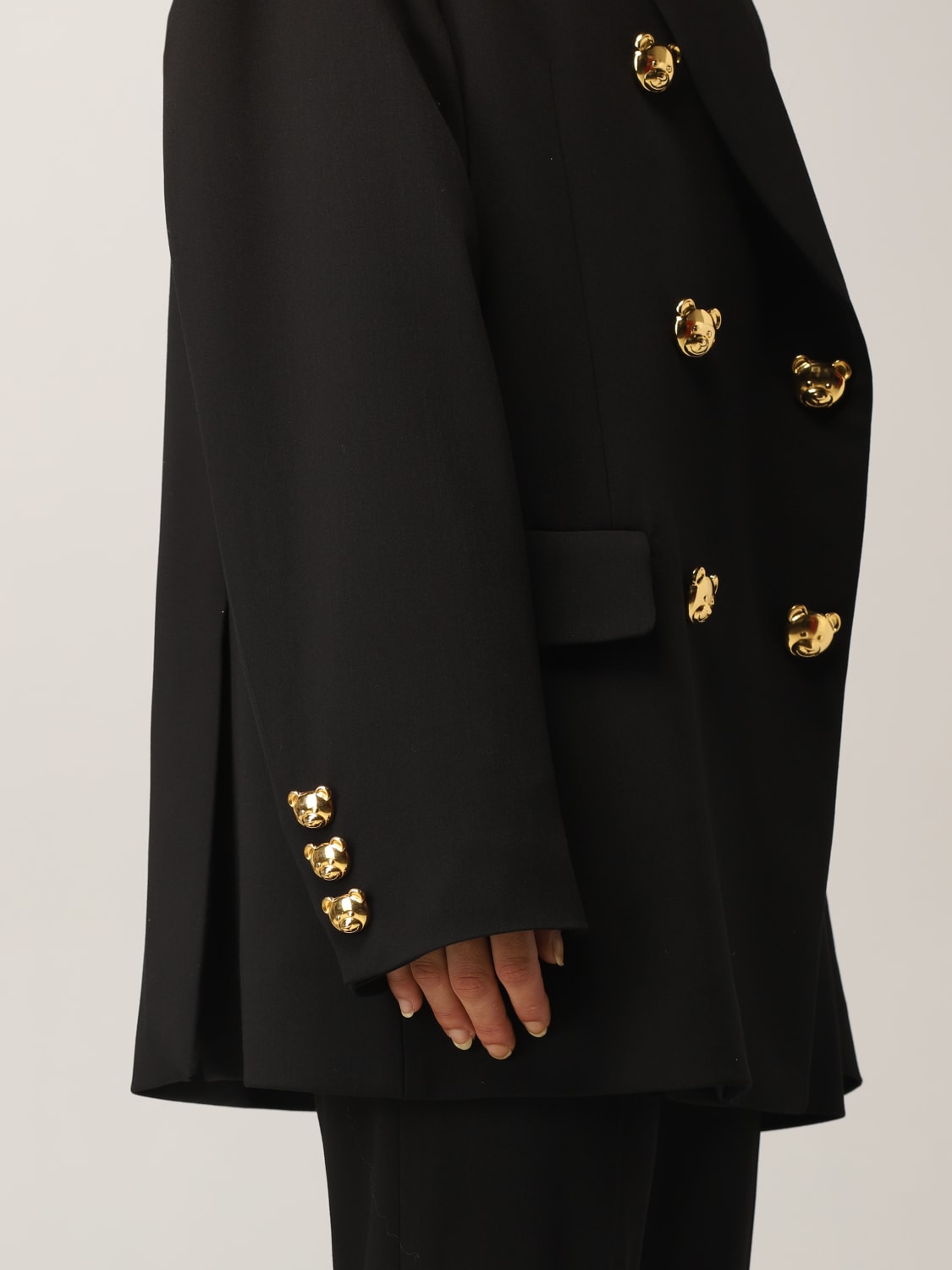 Blazer Moschino Couture: Blazer a doppiopetto Moschino Couture con bottoni Teddy nero 2