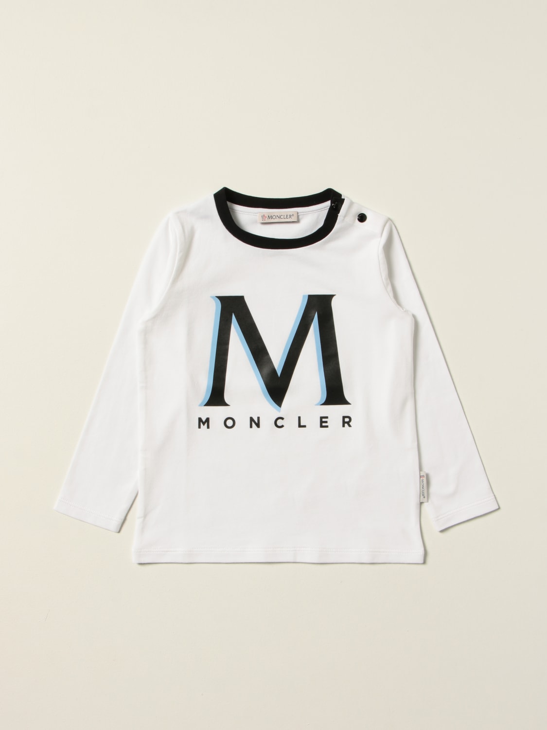 T-shirt Moncler: T-shirt Moncler in cotone con logo bianco 2