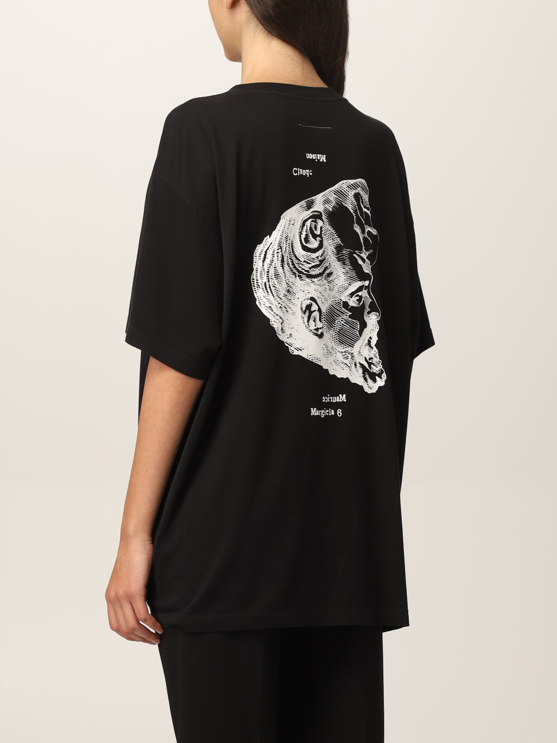 MM6 MAISON MARGIELA: t-shirt with print - Black | Mm6 Maison