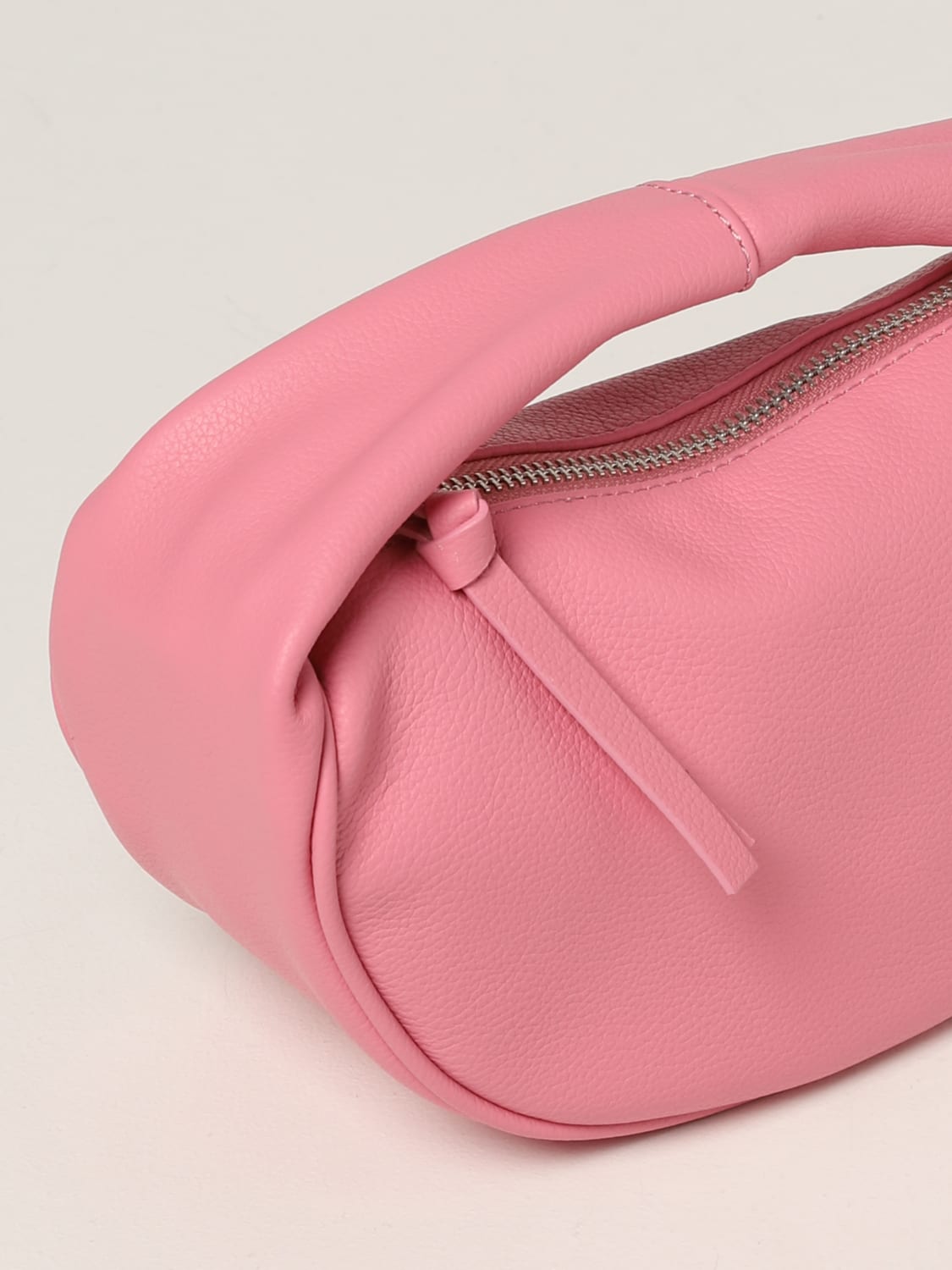 BY FAR: Cush baby bag in textured leather - Pink | By Far handbag 