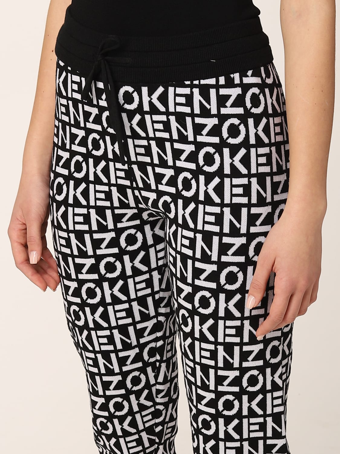 Pantalone Kenzo: Pantalone Kenzo in misto cotone jacquard nero 2