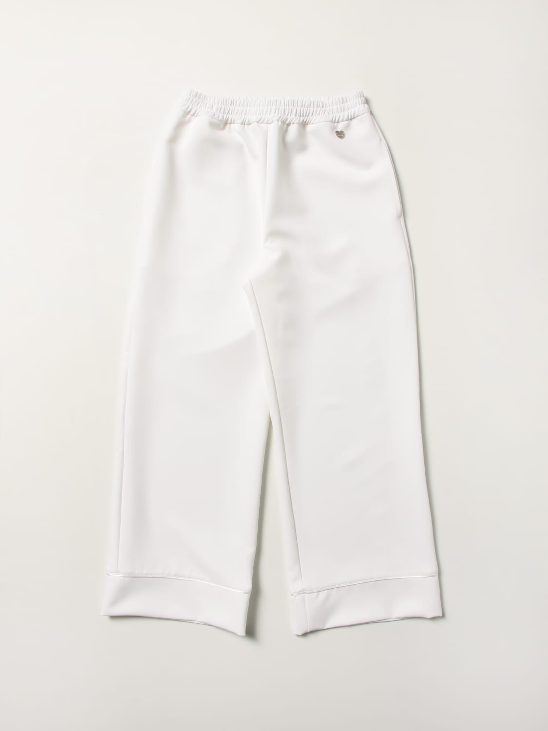 Pants Monnalisa: Monnalisa wide trousers with mini logo yellow cream 2