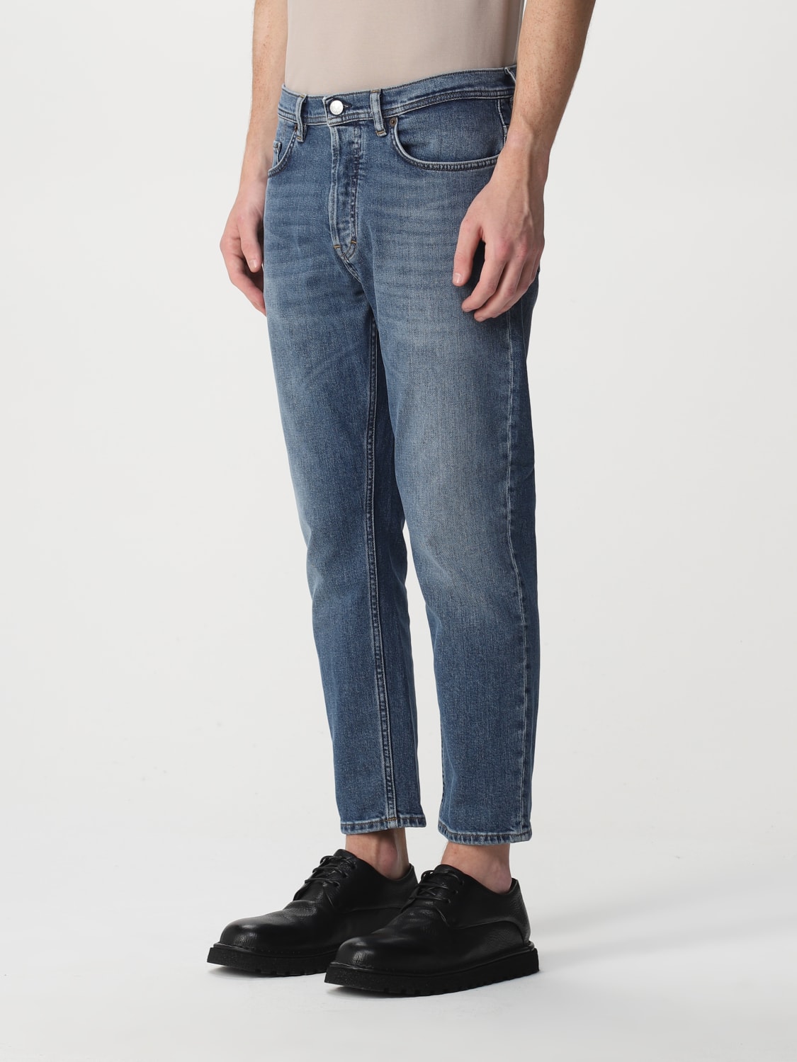 ACNE STUDIOS: cropped jeans in washed denim Blue | Acne Studios B00174 online at
