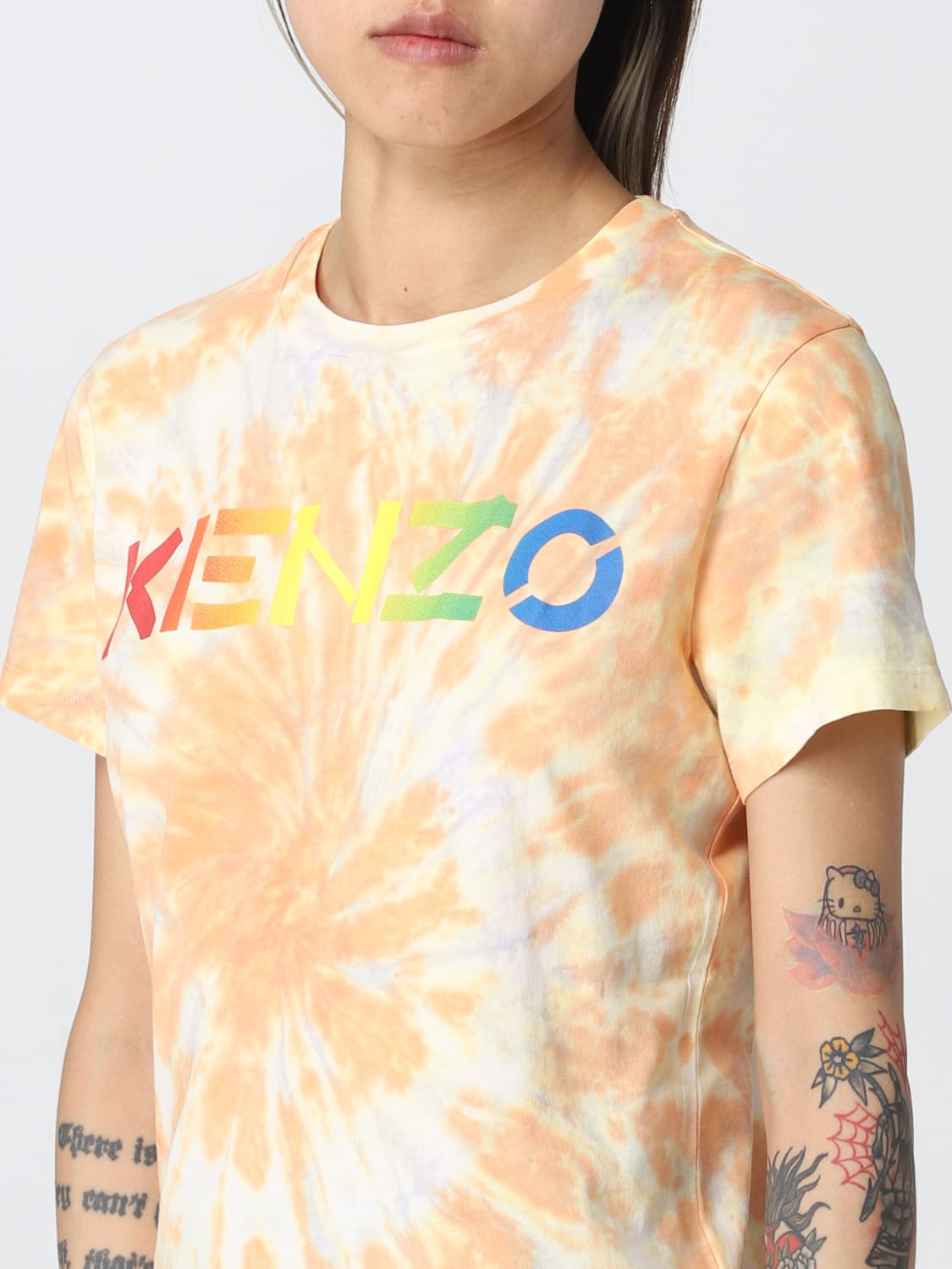 T-shirt Kenzo: T-shirt Kenzo in cotone tie dye con logo pesca 2