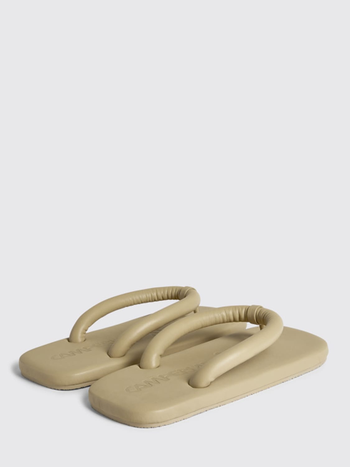 CAMPERLAB: Hastalavista flip-flops in calfskin - Beige | Camperlab