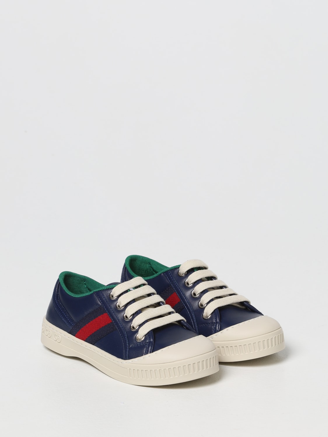 udrydde Litteratur lomme GUCCI: smooth leather sneakers - Blue | Gucci shoes 68224917L10 online on  GIGLIO.COM