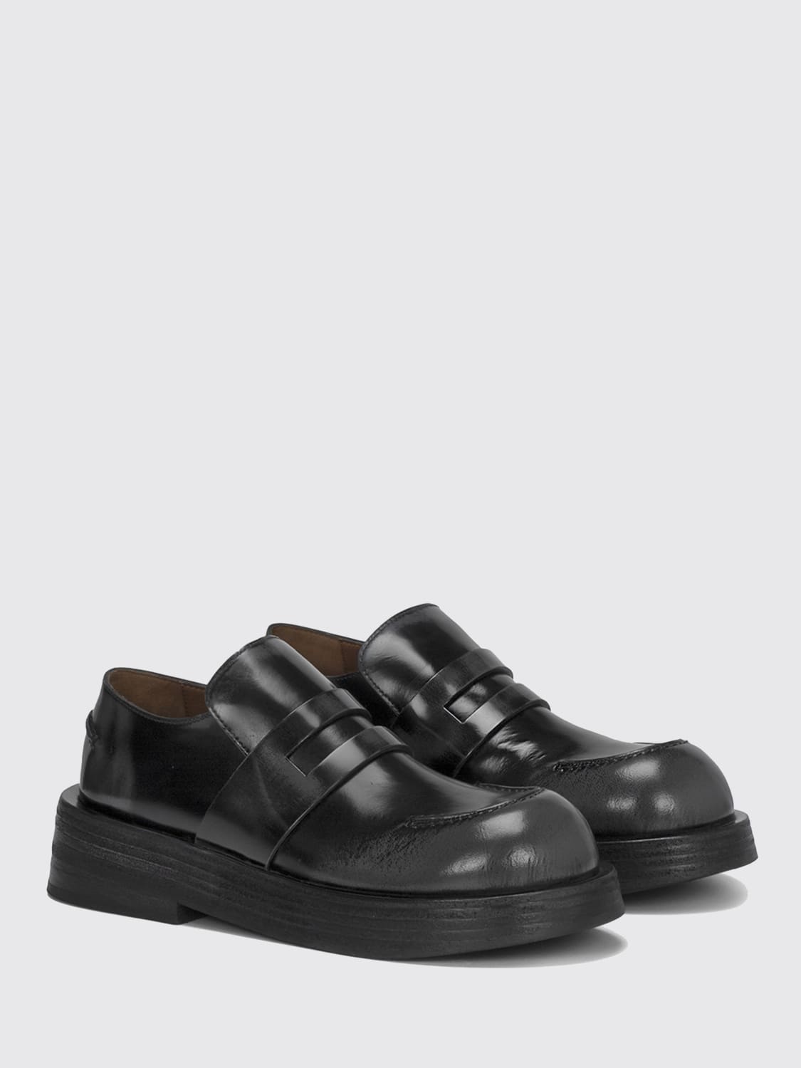 Marsèll Outlet: Musona moccasin in abrasive leather - Black | Marsèll ...