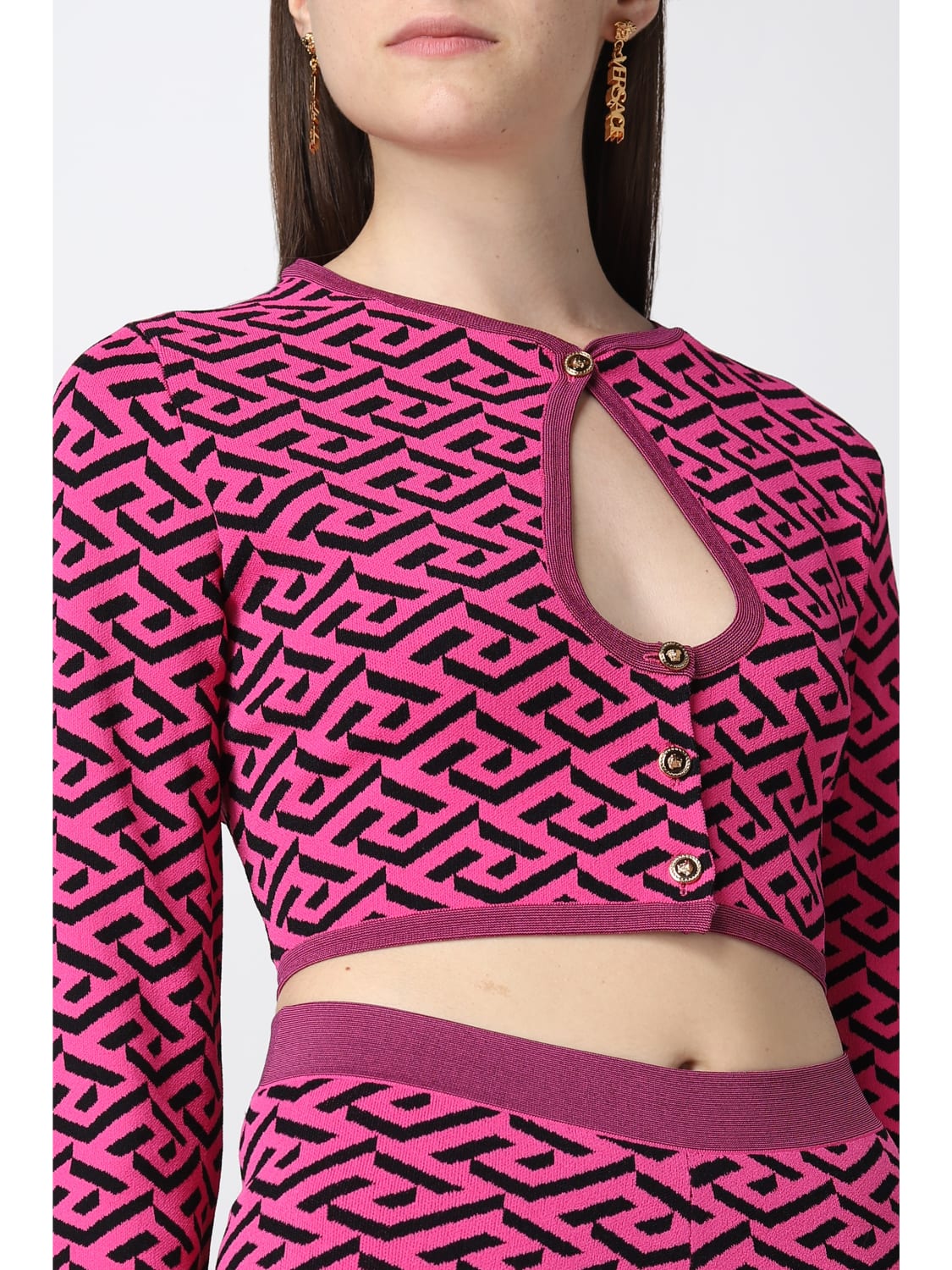 Versace Versace Allover Knit Crop Top for Women