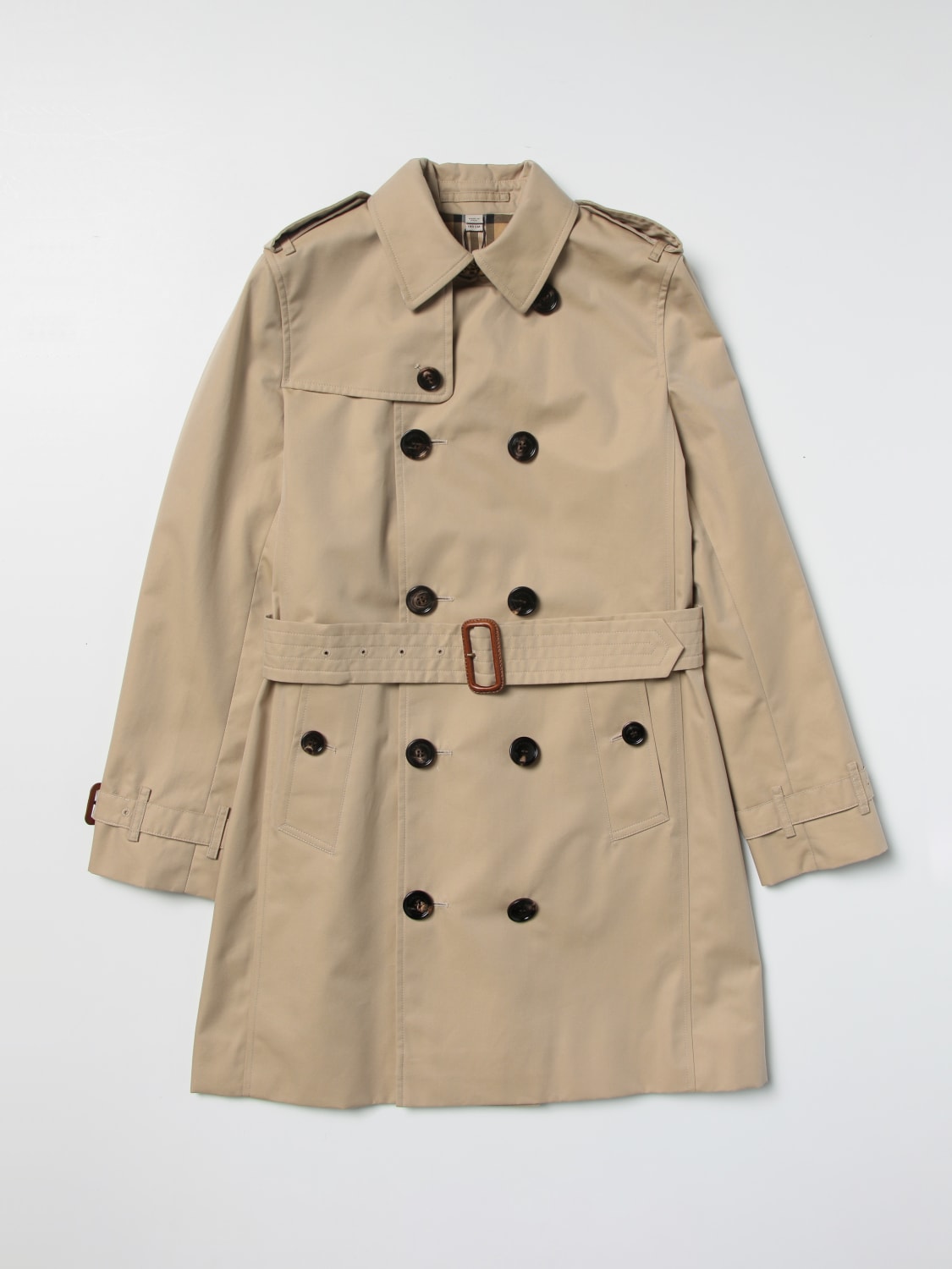 Giacca Burberry: Trench coat Burberry in gabardine di cotone beige 2